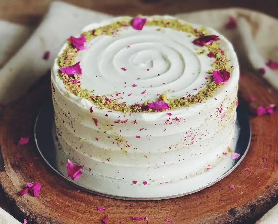 Indian fusion cake with traditional motifs and modern boutique styling