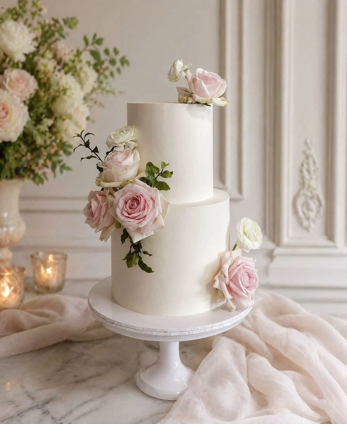 Elegant tiered wedding cake — the centerpiece for your big day